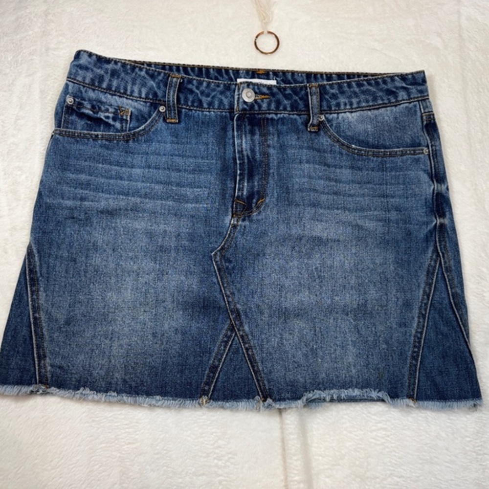 Kensie Jeans Skirt Womens Size 10 Blue Denim Mini Y2K Western Cowgirl